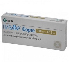 Таблетки, покрытые пленочной оболочкой, ГИЗААР Форте